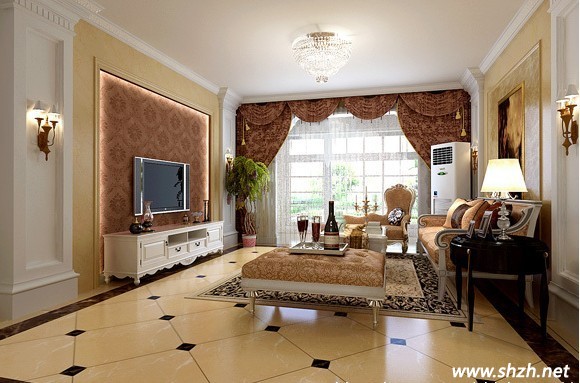 簡(jiǎn)歐風(fēng)客廳裝修